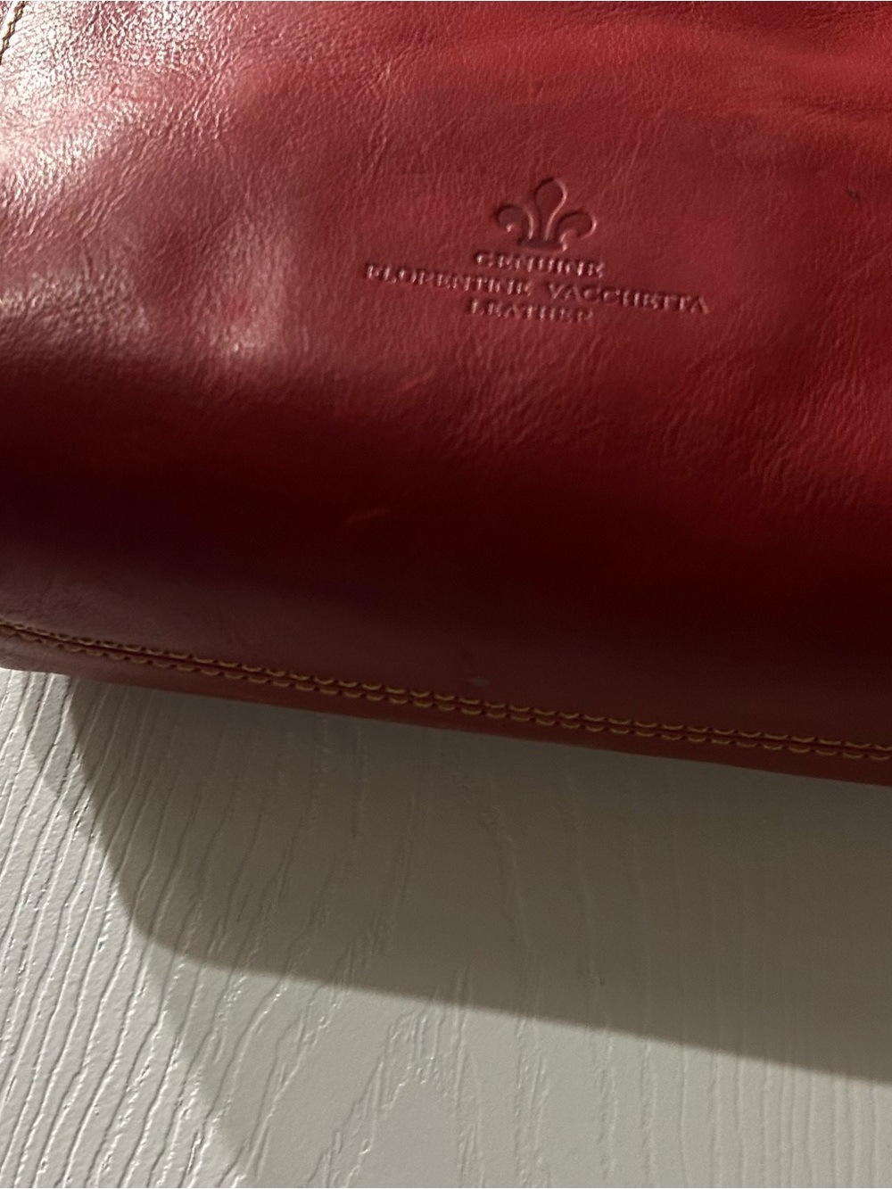 Dooney & Burke Red Leather Crossbody Bag with Gold-Tone Hardware - Picture 4 of 6